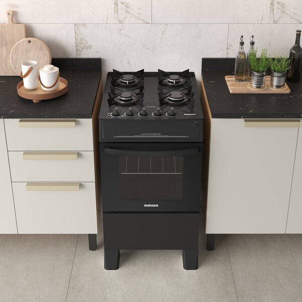 Fogão 4 Bocas Bivolt Automático Mesa De Vidro Electra Glass N