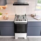 Fogão 4 Bocas Branco Com Mesa Inox Dako Novo Supreme Bivolt