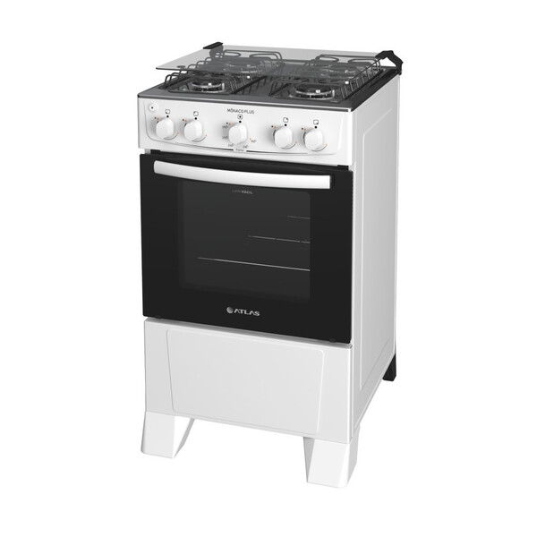 Fogão 4 Bocas Branco Monaco Plus C/ Acendimento Automático Bi