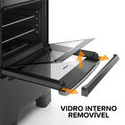 Fogão 4 Bocas Continental Preto Mesa De Vidro  Forno Eco Turb