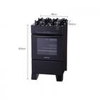 Fogão 4 Bocas De Piso Atlas Mônaco Top Glass Preto Bivolt