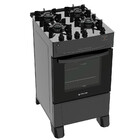 Fogão 4 Bocas De Piso Atlas Mônaco Top Glass Preto Bivolt