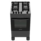 Fogão 4 Bocas De Piso Atlas Mônaco Top Glass Preto Bivolt