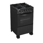 Fogão 4 Bocas De Piso Esmaltec Caribe Glass Preto Bivolt