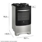 Fogão 4 Bocas Electrolux Prata Com Mesa De Vidro E Porta Full