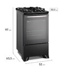 Fogão 4 Bocas Electrolux Preto Efficient Mesa De Vidro  Perfe