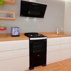 Fogão 4 Bocas Preto Com Frente Em Vidro Preto E Timer Digital