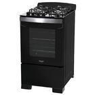 Fogão 4 Bocas Preto Com Frente Em Vidro Preto E Timer Digital