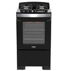 Fogão 4 Bocas Preto Com Frente Em Vidro Preto E Timer Digital