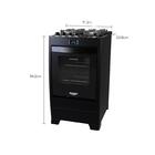 Fogão 4 Bocas Preto Com Mesa De Vidro E Timer Digital Dako Su