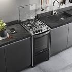 Fogão 4 Bocas Preto Com Mesa Inox Dako Magister Bivolt