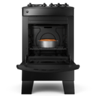 Fogão 4 Bocas Preto Consul Com Mesa Esmaltada - Cfo4zae Bivolt