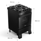 Fogão 4 Bocas Preto Consul Com Mesa Esmaltada - Cfo4zae Bivolt