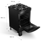 Fogão 4 Bocas Preto Consul Com Mesa Esmaltada - Cfo4zae Bivolt