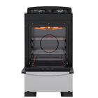 Fogão 4 Bocas Preto Frente Vidro Espelhado E Timer Digital Da