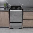 Fogão 4 Bocas Preto Frente Vidro Espelhado E Timer Digital Da