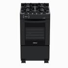 Fogao 4 Bocas Venax Delplus Vitreo Bl Preto Fosco Gas Glp