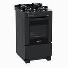 Fogao 4 Bocas Venax Delplus Vitreo Bl Preto Fosco Gas Glp