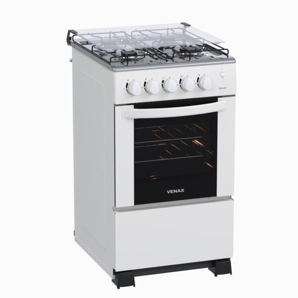 Fogao 4 Bocas Venax Gaudi Mesa Inox Giii Branco Gas Glp