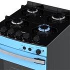 Fogao 4 Bocas Venax Gaudi Vetro Vitreo Azul Gas Glp
