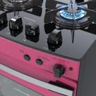Fogao 4 Bocas Venax Gaudi Vetro Vitreo Pink Gas Glp
