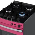 Fogao 4 Bocas Venax Gaudi Vetro Vitreo Pink Gas Glp