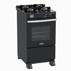 Fogao 4 Bocas Venax Gaudi Vetro Vitreo Preto Fosco Gas Glp