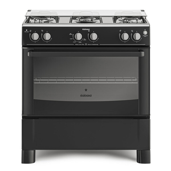 Fogão 5 Bocas À Gás Itatiaia Star Acendimento Automático Pret