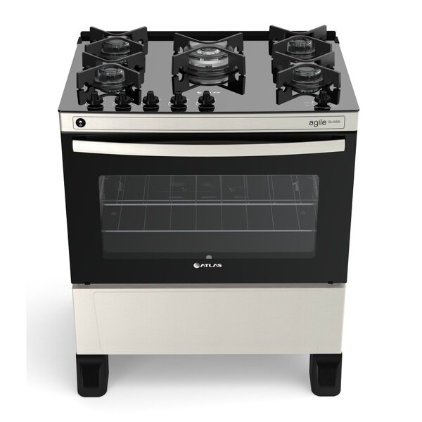 Fogão 5 Bocas Atlas Agile Glass Automático Inox