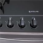 Fogão 5 Bocas Atlas Agile Up Inox Com Mesa De Vidro - Bivolt