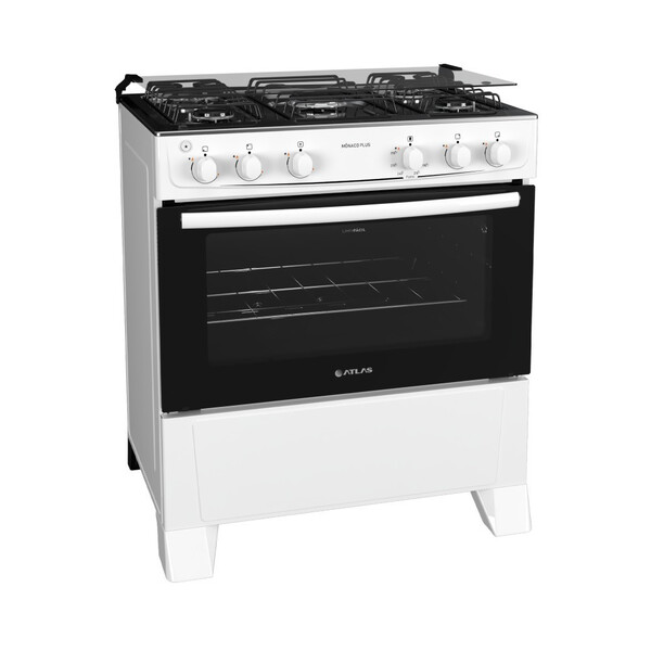Fogão 5 Bocas Atlas Mônaco Plus Branco Com Acendimento Automá