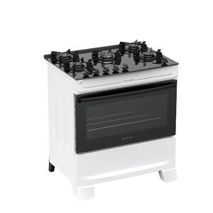 Fogão 5 Bocas Atlas Mônaco Top Glass Branco Mesa em Vidro - Bivolt - 300002018