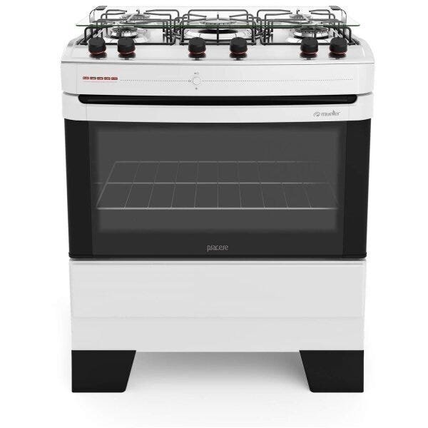 Fogão 5 Bocas Automático Piacere Mueller Bivolt Branco Branco