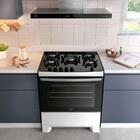 Fogão 5 Bocas Branco Com Mesa De Vidro E Tripla Chama Dako No