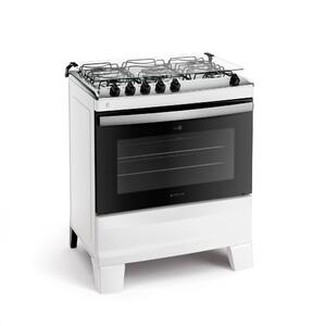 Foto de Fogão 5 Bocas Branco Com Mesa Inox Atlas Agile Up - Bivolt