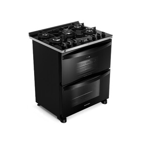 Fogão 5 Bocas Brastemp Preto Mesa em Vidro - 110v - Bfd5laenna