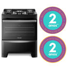 Fogão 5 Bocas Continental Preto Automático Com Toplimpafácil