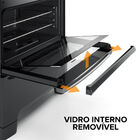 Fogão 5 Bocas Continental Preto Mesa De Vidro  Forno Eco Turb