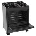 Fogão 5 Bocas Dako Supreme Glass Preto  Com Mesa De Vidro - B