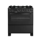 Fogão 5 Bocas De Piso Esmaltec Caribe Glass Preto Bivolt