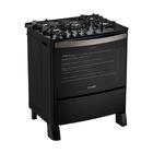 Fogão 5 Bocas De Piso Esmaltec Esmeralda Glass Gourmet Preto