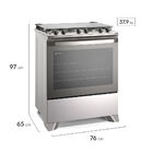 Fogão 5 Bocas Electrolux Cinza Efficient Com Mesa Inox  Perfe