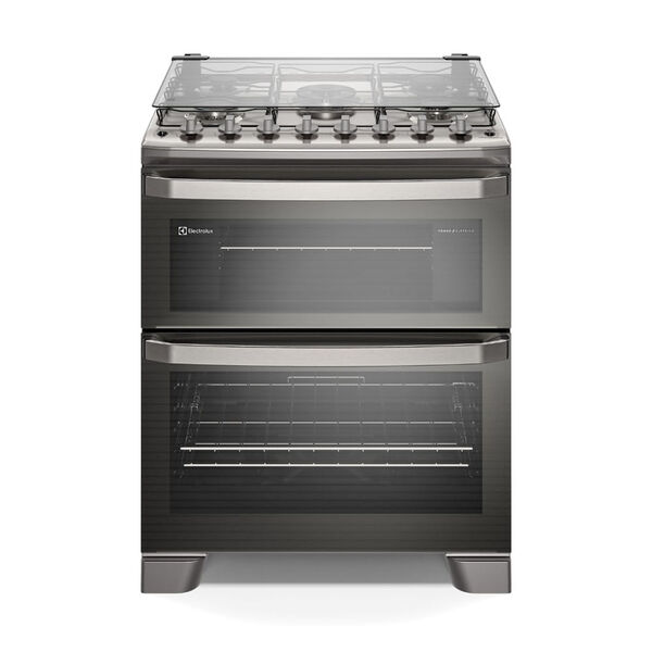 Fogão 5 Bocas Electrolux Cinza Experience Com Duplo Forno  Pe