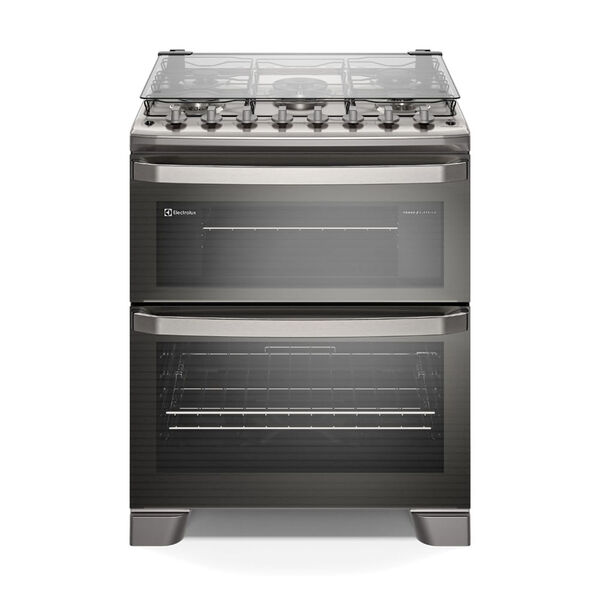 Fogão 5 Bocas Electrolux Cinza Experience Com Duplo Forno  Pe