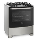 Fogão 5 Bocas Electrolux Prata Com Mesa De Vidro E Tripla Cha