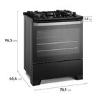 Fogão 5 Bocas Electrolux Preto Efficient Mesa De Vidro  Perfe