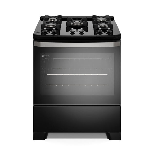 Fogão 5 Bocas Electrolux Preto Efficient Mesa De Vidro  Perfe