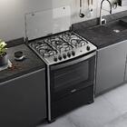 Fogão 5 Bocas Preto Com Mesa De Inox Dako Magister Bivolt