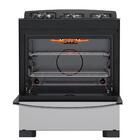 Fogão 5 Bocas Preto Frente Vidro Espelhado E Timer Digital Da