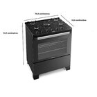 Fogão 5 Bocas Tripla Chama Mesa De Vidro Automático Bivolt It